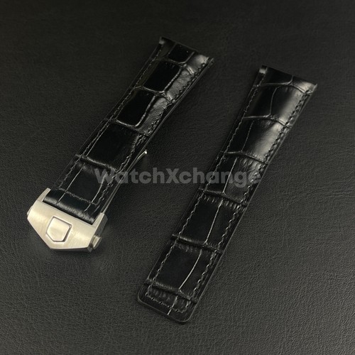 Black genuine leather strap - genuine,