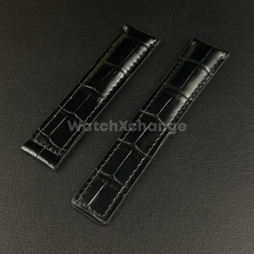 Black genuine leather strap - black,