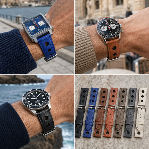 Cowhide leather watch strap - cowhide,