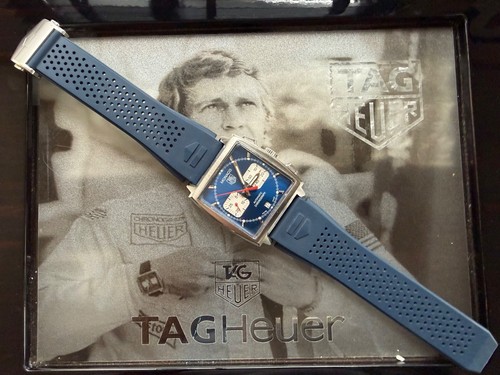 Tag heuer monaco blue rubber - tag,